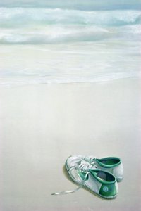 Zapatillas de gimnasia en la playa